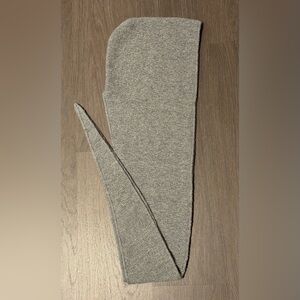 Handmade Knitted Hood/Scarf - grey color, lightweight fine yarn